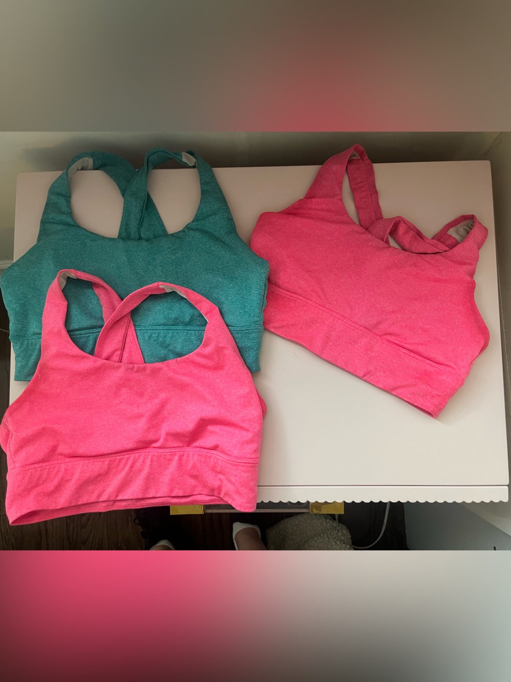 3 Athletic Sports Bras in hot neon Pink & Teal - small and xs avail